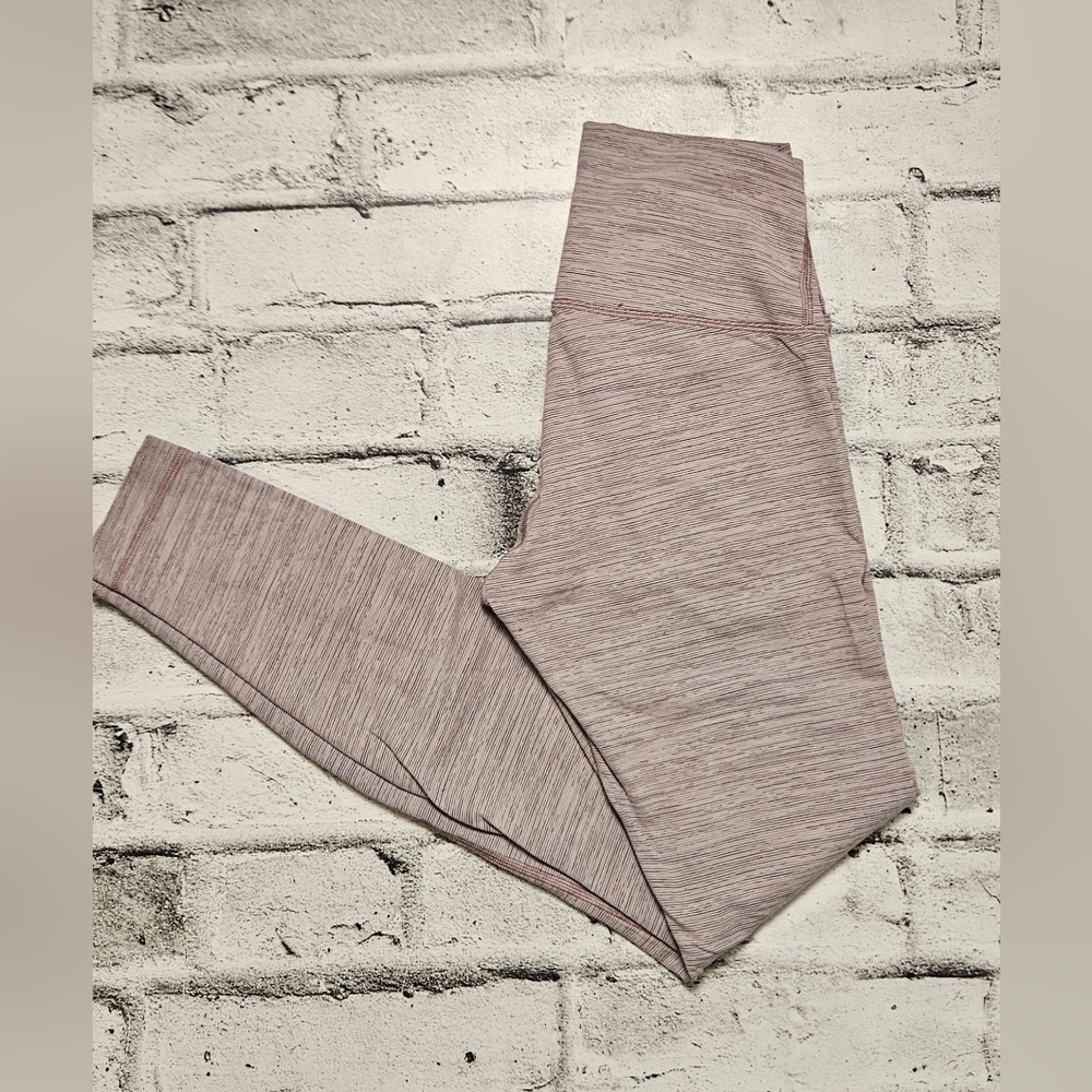 Lululemon Wunder Under High Rise Heather Pink Yoga Leggings Size 6 - Picture 4 of 11